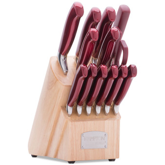 Argentum Red 14-Pc. Cutlery Block Set