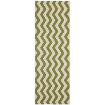 Courtyard Green and Beige 2'3" x 6'7" Sisal Weave Runner Outdoor Area Rug
