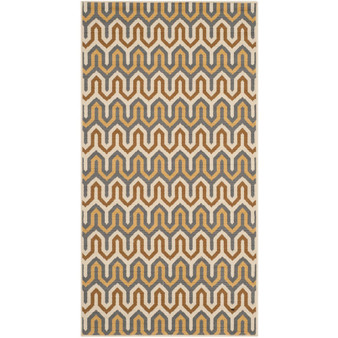 Hampton Brown and Camel 2'7" x 5' Outdoor Area Rug