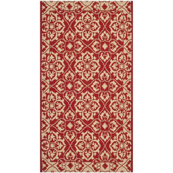 Courtyard Red and Creme 2' x 3'7" Sisal Weave Outdoor Area Rug