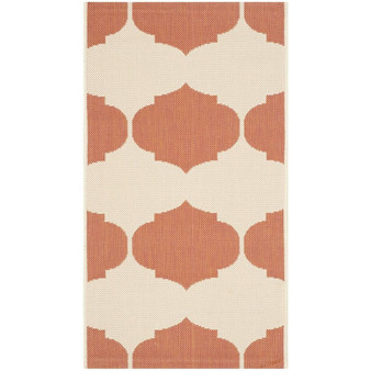 Courtyard Beige and Terracotta 2' x 3'7" Outdoor Area Rug