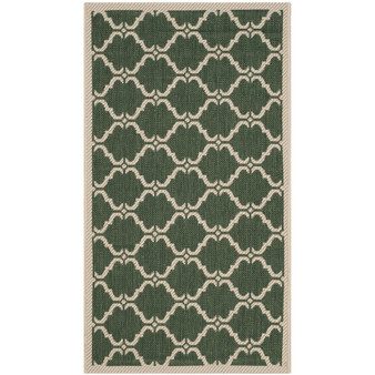 Courtyard Dark Green and Beige 2' x 3'7" Outdoor Area Rug
