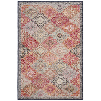Montage Red and Aqua 3' x 5' Outdoor Area Rug
