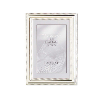 Metal Picture Frame Silver-Plate with Delicate Beading - 5" x 7"
