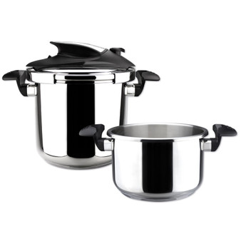 Nova 4 and 6 Qt. 2-Pc. Stainless Steel Pressure Cookers Set