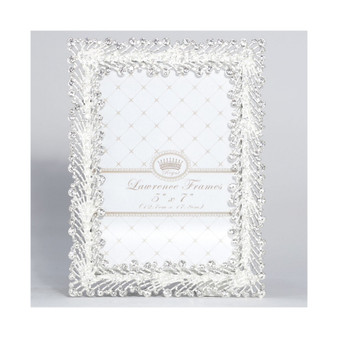 Jasmond Silver Metal Frame with Crystal Spray - 5" x 7"