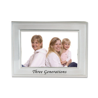 Brushed Metal Three Generations Picture Frame - Sentiments Collection - 4" x 6"