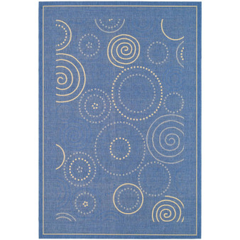 Courtyard Blue and Natural 2' x 3'7" Sisal Weave Outdoor Area Rug