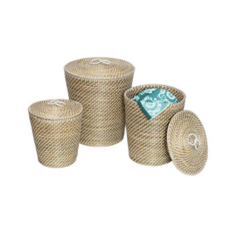 Set of 3 Nesting Seagrass Snake Charmer's Baskets