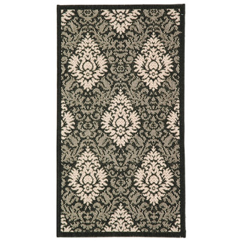 Courtyard Black and Sand 6'7" x 9'6" Outdoor Area Rug