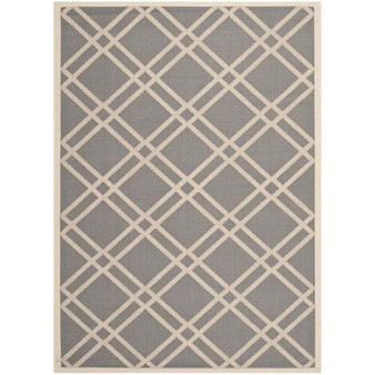 Courtyard Anthracite and Beige 5'3" x 7'7" Sisal Weave Outdoor Area Rug