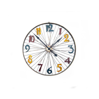 Modern Metal Wall Clock with Coloured Number