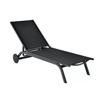 Outdoor Patio Lounge Chair Chaise Reclining Aluminum Fabric Adjustable
