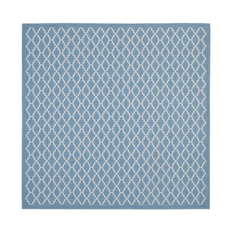 Courtyard Blue and Beige 4' x 4' Sisal Weave Square Outdoor Area Rug