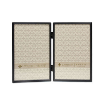 Hinged Double Simply Black Picture Frame - 4" x 6"