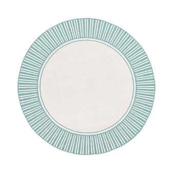 Alfresco ALF-9680 Teal 7'3" Round Area Rug, Indoor/Outdoor