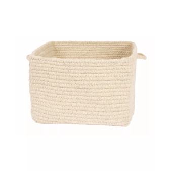 Chunky Natural Wool Square Braided Basket