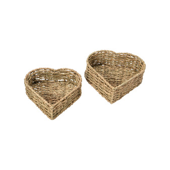 Heart Basket, Set of 2 Sea grass