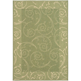 Courtyard Olive and Natural 2'7" x 5' Outdoor Area Rug