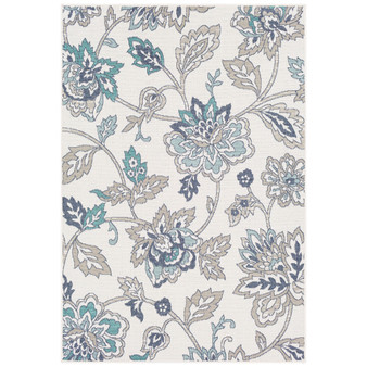Alfresco ALF-9674 Aqua 2'3" x 4'6" Area Rug, Indoor/Outdoor