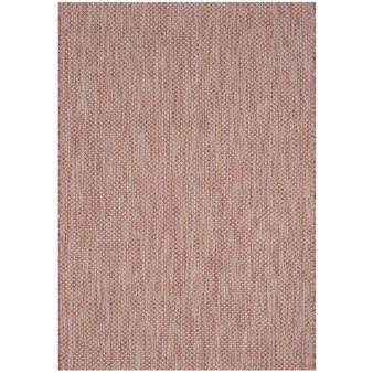 Courtyard Red and Beige 6'7" x 9'6" Sisal Weave Outdoor Area Rug