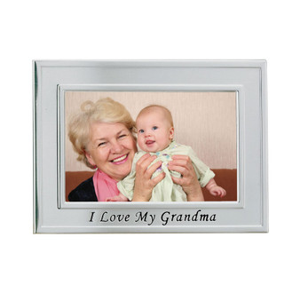Brushed Metal I Love Grandma Picture Frame - Sentiments Collection - 4" x 6"
