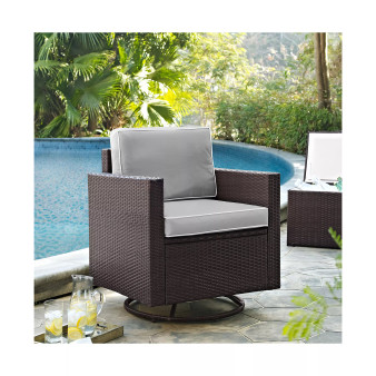 Palm Harbor Outdoor Wicker Swivel Rocker Chair With Cushions