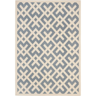 Courtyard Blue and Bone 8' x 11' Outdoor Area Rug