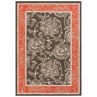 Alfresco ALF-9592 Black 2'3" x 4'6" Area Rug, Indoor/Outdoor