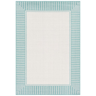 Alfresco ALF-9680 Teal 8'9" x 12'9" Area Rug, Indoor/Outdoor