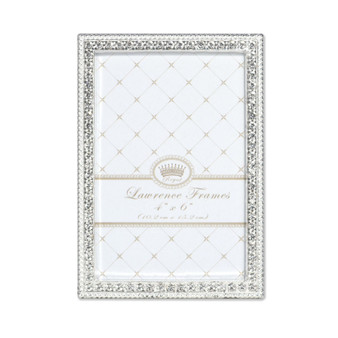 Sarah Silver Metal Frame with Crystal - 4" x 6"