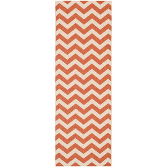 Courtyard Terracotta and Beige 2'3" x 10' Runner Outdoor Area Rug