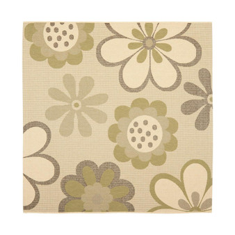 Courtyard Natural Brown and Olive 6'7" x 6'7" Square Outdoor Area Rug