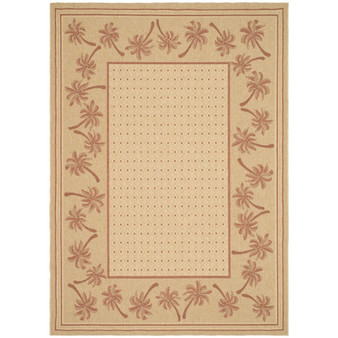 Courtyard Ivory and Rust 8' x 11' Sisal Weave Outdoor Area Rug
