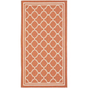 Courtyard Terracotta and Bone 2'7" x 5' Sisal Weave Outdoor Area Rug