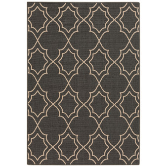 Alfresco ALF-9590 Black 8'9" x 12'9" Area Rug, Indoor/Outdoor