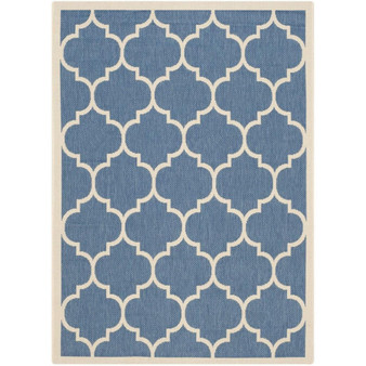 Courtyard Blue and Beige 5'3" x 7'7" Outdoor Area Rug