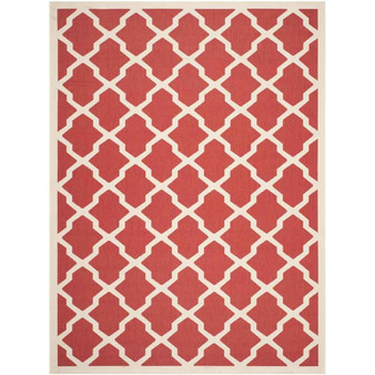 Courtyard Red and Bone 9' x 12' Sisal Weave Outdoor Area Rug