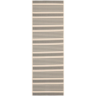 Courtyard Grey and Bone 2'3" x 8' Runner Outdoor Area Rug