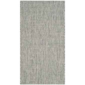 Courtyard Gray and Turquoise 2'7" x 5' Sisal Weave Outdoor Area Rug