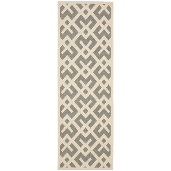 Courtyard Grey and Bone 2'3" x 10' Runner Outdoor Area Rug