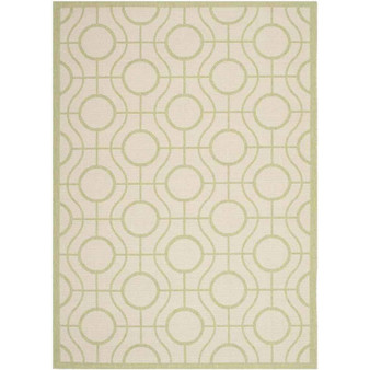 Courtyard Beige and Sweet Pea 5'3" x 7'7" Sisal Weave Outdoor Area Rug