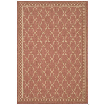 Courtyard Rust and Sand 6'7" x 9'6" Outdoor Area Rug
