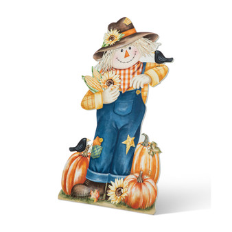 30" H Fall Wooden Painted Scarecrow Porch Decor