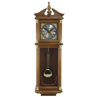 Clock Collection 34.5" Antique Chiming Wall Clock with Roman Numerals