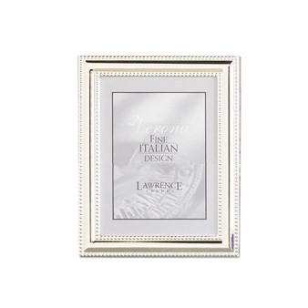 Metal Picture Frame Silver-Plate with Delicate Beading - 4" x 5"