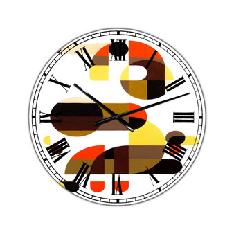 in and Out Oversized Mid-Century Wall Clock - 36" x 28" x 1"