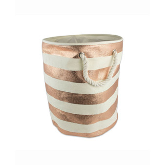 Design Import Paper Bin Stripe, Round