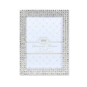 Juliet Silver Metal Frame with Crystals - 5" x 7"