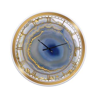 Golden Water Agate Print Oversized Fashion Wall Clock - 36 x 36